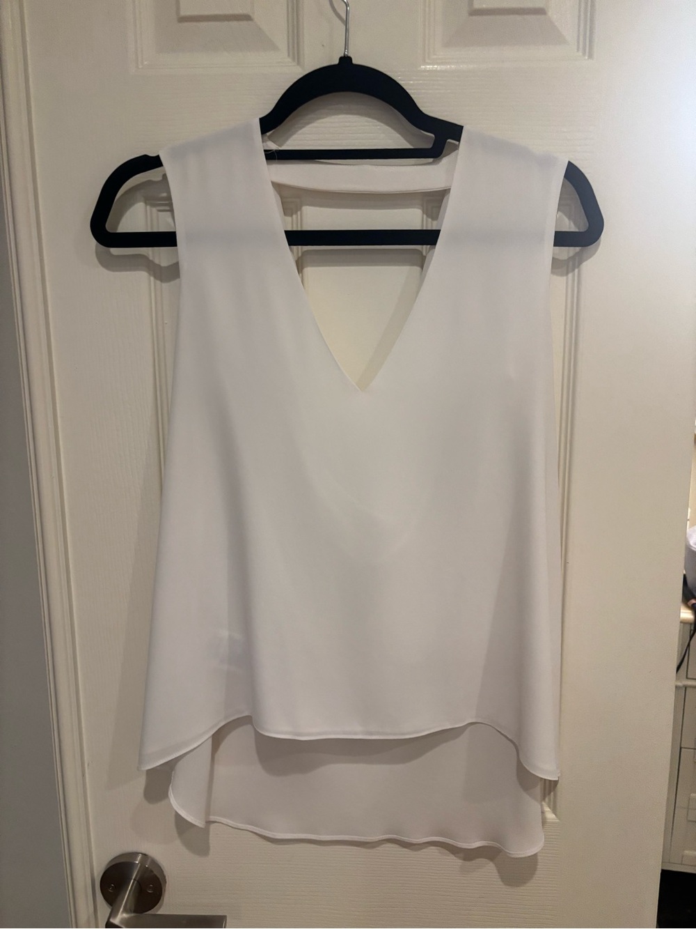 White scoop back tank